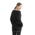 Neu verkaufte ausgezeichnete Qualität schwarzer Kaschmir 100% reiner Pullover